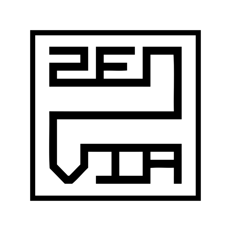 Logo da Zenvia, em um quadrado branco com linhas pretas em seu interior.