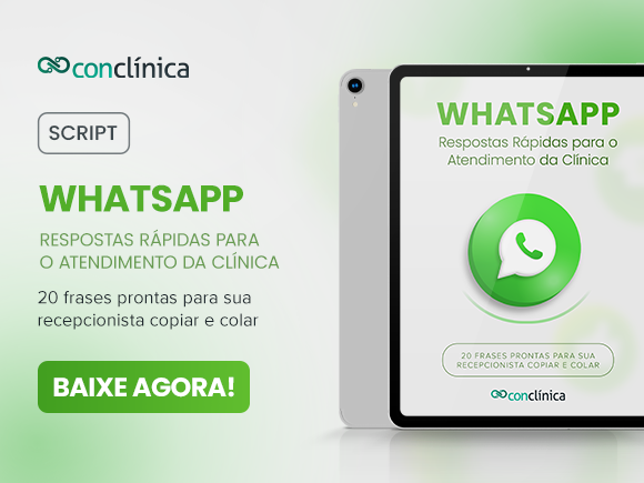 Propaganda do e-book de Conclínica voltado para o WhatsApp.